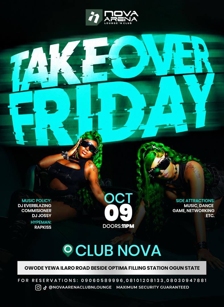 Official Takeover Friday — Club Nova flyer